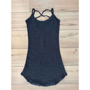 NWT CHASER Gray Ribbed Strappy Back Tunic Mini Dress S Small Women’s Revolve‎